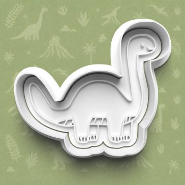 Vidám hosszúnyakú dinoszaurusz sütikiszúró