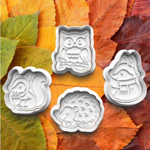 Őszi Erdei Állatok Sütikiszúró Szett (4db)