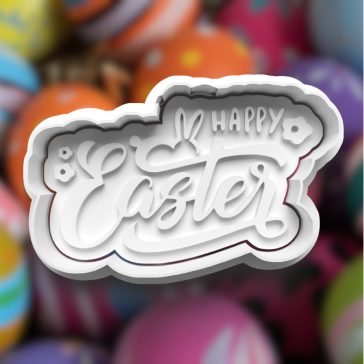 Nyuszis feliratos Happy Easter sütikiszúró