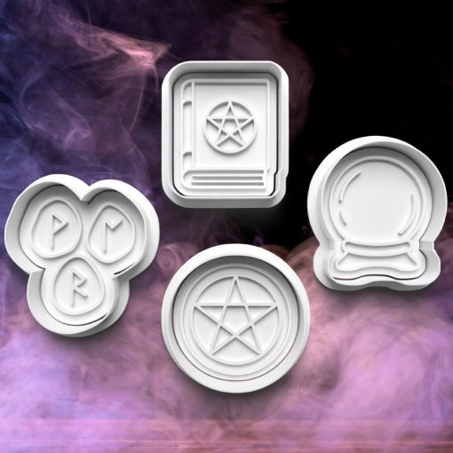 Halloweeni Boszorkány Szimbólumok Sütikiszúró Szett (4DB)