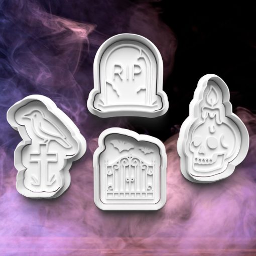 Halloweeni Temető #2 Sütikiszúró Szett (4DB)