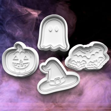 Szellemes vegyes halloweeni sütikiszúró szett (4 db)