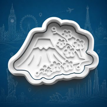 Fuji-hegy cseresznyevirággal sütikiszúró 