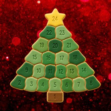 Karácsonyfa adventi kalendárium sütikiszúró szett