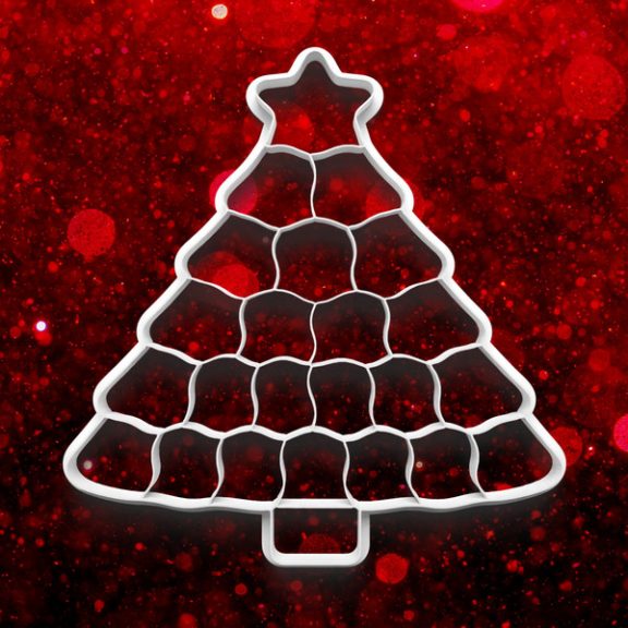 Karácsonyfa adventi kalendárium sütikiszúró szett