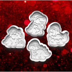 Karácsonyi Dinoszaurusz Sütikiszúró Szett (4db)