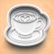 Latte art kávéscsésze sütikiszúró