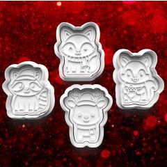 Karácsonyi Állatkák  Sütikiszúró Szett (4db) 