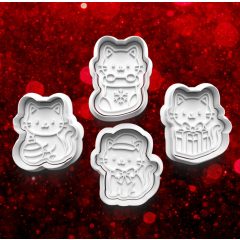 Karácsonyi Cica #2 Sütikiszúró Szett (4db) 