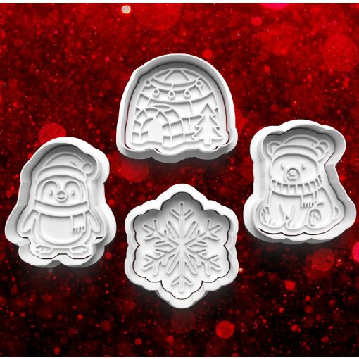 Karácsonyi Északi-Sark Sütikiszúró Szett (4db) 