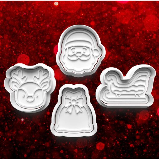 Karácsonyi Mikulás Sütikiszúró Szett (4db) 