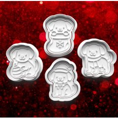 Karácsonyi Kutyus Sütikiszúró Szett (4db) 