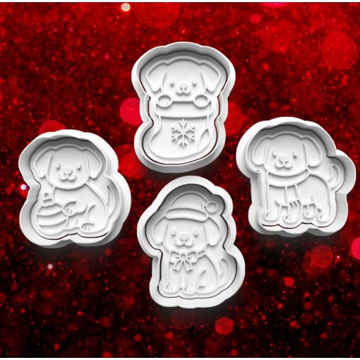 Karácsonyi Kutyus Sütikiszúró Szett (4db) 