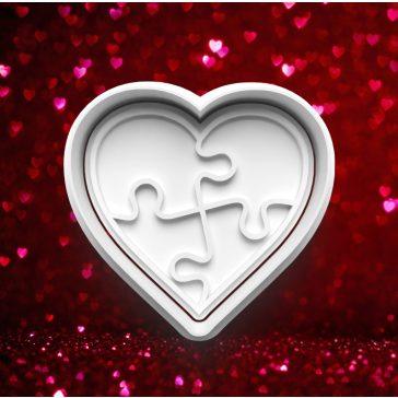 Valentin-napi szív puzzle sütikiszúró