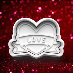 Valentin Napi Szalaggal Átkötött Szív Sütikiszúró